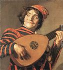 Frans Hals Buffoon Playing a Lute painting